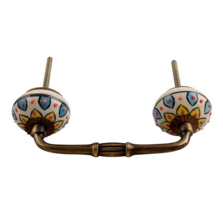 Yellow Sunflower Flower Ceramic Bridge Handle